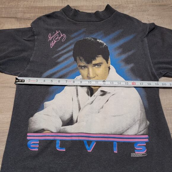 Vintage 1998 Elvis Presley Long Sleeve Mock Neck Graphic T Shirt Memphis Large - Picture 7 of 8